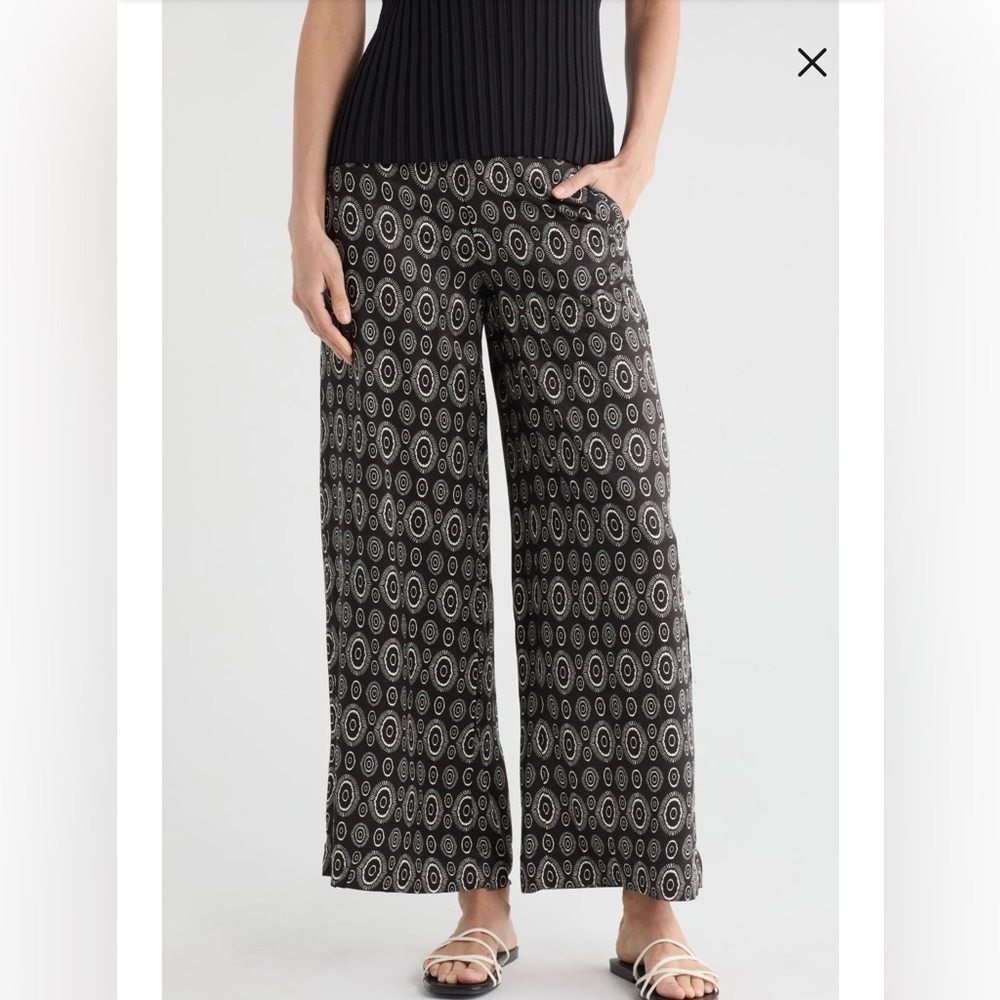 T Tahari printed wide leg pants